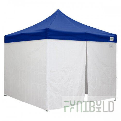 Caravan Canopy 21003205020 Classic 10' x 10' Blue Heavy-Duty Commercial Grade Instant Canopy Deluxe Kit with Side Walls