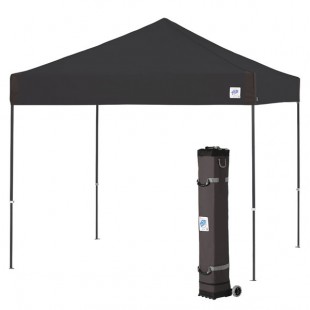 E-Z Up PR3SG10BK Pyramid Instant Shelter 10' x 10' Black Canopy with Steel Gray Frame