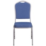 Flash Furniture FD-C01-S-7-GG Hercules Blue Fabric Crown Back Stackable Banquet Chair with Silver Frame Flash Furniture FD-C01-S-7-GG Hercules Blue Fabric Crown Back Stackable Banquet Chair with Silver Frame