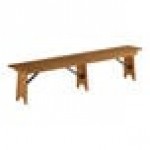 Lancaster Table & Seating Vineyard 7' Barrel Brown Wood Folding Bench 12 Lancaster Table & Seating Vineyard 7' Barrel Brown Wood Folding Bench 12