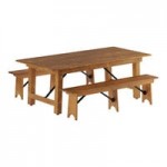 Lancaster Table & Seating Vineyard 7' Barrel Brown Wood Folding Bench 12 Lancaster Table & Seating Vineyard 7' Barrel Brown Wood Folding Bench 12
