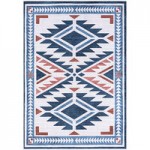 Abani Molana Collection 4' x 6' Pink / Blue Vintage Folk Area Rug Abani Molana Collection 4' x 6' Pink / Blue Vintage Folk Area Rug