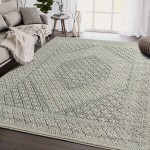 Abani Cabo Collection 4' x 6' Cream / Gray Contemporary Hexagon Medallion Area Rug