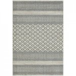 Abani Cabo Collection 4' x 6' Cream / Gray Contemporary Hexagon Medallion Area Rug