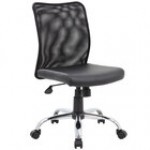Boss B6116C-CS Black Mesh Back and Vinyl Seat Budget Task Chair with T-Arms Boss B6116C-CS Black Mesh Back and Vinyl Seat Budget Task Chair with T-Arms
