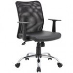 Boss B6116C-CS Black Mesh Back and Vinyl Seat Budget Task Chair with T-Arms Boss B6116C-CS Black Mesh Back and Vinyl Seat Budget Task Chair with T-Arms