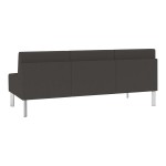 Lesro Luxe Lounge Series Patriot Plus Charcoal Vinyl 3-Seat Sofa with Steel Legs Lesro Luxe Lounge Series Patriot Plus Charcoal Vinyl 3-Seat Sofa with Steel Legs