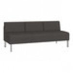 Lesro Luxe Lounge Series Patriot Plus Charcoal Vinyl 3-Seat Sofa with Steel Legs Lesro Luxe Lounge Series Patriot Plus Charcoal Vinyl 3-Seat Sofa with Steel Legs