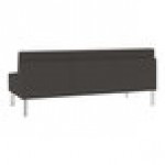 Lesro Luxe Lounge Series Patriot Plus Charcoal Vinyl 3-Seat Sofa with Steel Legs Lesro Luxe Lounge Series Patriot Plus Charcoal Vinyl 3-Seat Sofa with Steel Legs
