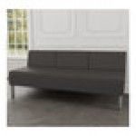 Lesro Luxe Lounge Series Patriot Plus Charcoal Vinyl 3-Seat Sofa with Steel Legs Lesro Luxe Lounge Series Patriot Plus Charcoal Vinyl 3-Seat Sofa with Steel Legs