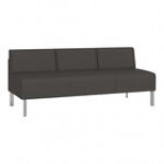 Lesro Luxe Lounge Series Patriot Plus Charcoal Vinyl 3-Seat Sofa with Steel Legs Lesro Luxe Lounge Series Patriot Plus Charcoal Vinyl 3-Seat Sofa with Steel Legs