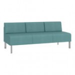 Lesro Luxe Lounge Series Patriot Plus Charcoal Vinyl 3-Seat Sofa with Steel Legs Lesro Luxe Lounge Series Patriot Plus Charcoal Vinyl 3-Seat Sofa with Steel Legs