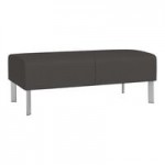Lesro Luxe Lounge Series Patriot Plus Charcoal Vinyl 3-Seat Sofa with Steel Legs Lesro Luxe Lounge Series Patriot Plus Charcoal Vinyl 3-Seat Sofa with Steel Legs