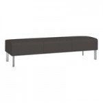 Lesro Luxe Lounge Series Patriot Plus Charcoal Vinyl 3-Seat Sofa with Steel Legs Lesro Luxe Lounge Series Patriot Plus Charcoal Vinyl 3-Seat Sofa with Steel Legs