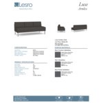 Lesro Luxe Lounge Series Patriot Plus Charcoal Vinyl 3-Seat Sofa with Steel Legs Lesro Luxe Lounge Series Patriot Plus Charcoal Vinyl 3-Seat Sofa with Steel Legs