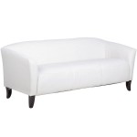 Flash Furniture 111-3-WH-GG Hercules Imperial White Leather Sofa with Wooden Feet Flash Furniture 111-3-WH-GG Hercules Imperial White Leather Sofa with Wooden Feet