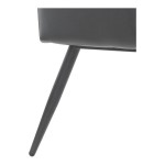 LumiSource Daniella Black Faux Leather High-Back Bench with Armrests and Black Steel Frame