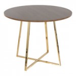 LumiSource Fuji Camel Faux Leather High-Back Side Chair with Gold Metal Frame - 2/Case