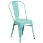 Flash Furniture ET-3534-MINT-GG Mint Green Stackable Galvanized Steel Chair with Vertical Slat Back and Drain Hole Seat Flash Furniture ET-3534-MINT-GG Mint Green Stackable Galvanized Steel Chair with Vertical Slat Back and Drain Hole Seat