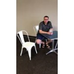 Flash Furniture ET-3534-MINT-GG Mint Green Stackable Galvanized Steel Chair with Vertical Slat Back and Drain Hole Seat Flash Furniture ET-3534-MINT-GG Mint Green Stackable Galvanized Steel Chair with Vertical Slat Back and Drain Hole Seat