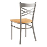 Lancaster Table & Seating Clear Coat Finish Cross Back Chair with Natural Wood Seat - Assembled Lancaster Table & Seating Clear Coat Finish Cross Back Chair with Natural Wood Seat - Assembled