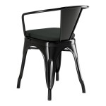 Lancaster Table & Seating Alloy Onyx Black Outdoor Arm Chair with Black Fabric Magnetic Cushion Lancaster Table & Seating Alloy Onyx Black Outdoor Arm Chair with Black Fabric Magnetic Cushion