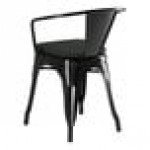 Lancaster Table & Seating Alloy Onyx Black Outdoor Arm Chair with Black Fabric Magnetic Cushion Lancaster Table & Seating Alloy Onyx Black Outdoor Arm Chair with Black Fabric Magnetic Cushion