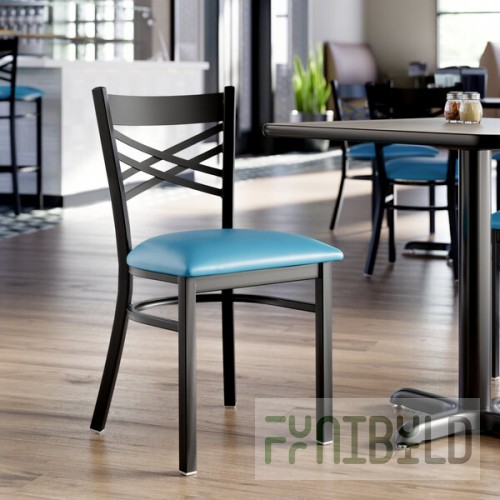 Lancaster Table & Seating Black Finish Cross Back Chair with 2 1/2