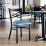 Lancaster Table & Seating Black Finish Cross Back Chair with 2 1/2 Lancaster Table & Seating Black Finish Cross Back Chair with 2 1/2