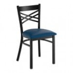 Lancaster Table & Seating Black Finish Cross Back Chair with 2 1/2 Lancaster Table & Seating Black Finish Cross Back Chair with 2 1/2