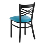 Lancaster Table & Seating Black Finish Cross Back Chair with 2 1/2 Lancaster Table & Seating Black Finish Cross Back Chair with 2 1/2