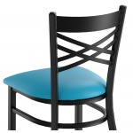 Lancaster Table & Seating Black Finish Cross Back Chair with 2 1/2 Lancaster Table & Seating Black Finish Cross Back Chair with 2 1/2