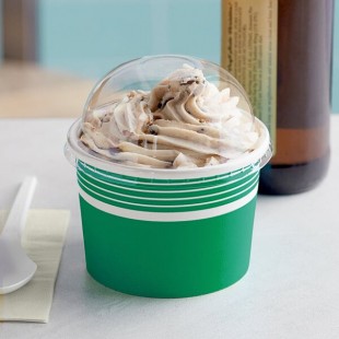 Choice 12 oz. Green Paper Frozen Yogurt / Food Cup with Dome Lid - 50/Case Choice 12 oz. Green Paper Frozen Yogurt / Food Cup with Dome Lid - 50/Case