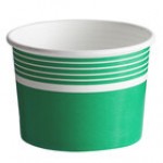 Choice 12 oz. Green Paper Frozen Yogurt / Food Cup with Dome Lid - 50/Case