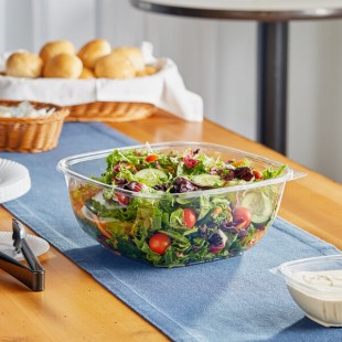 Visions 160 oz. Clear PET Plastic Square Catering / Serving Bowl - 25/Pack