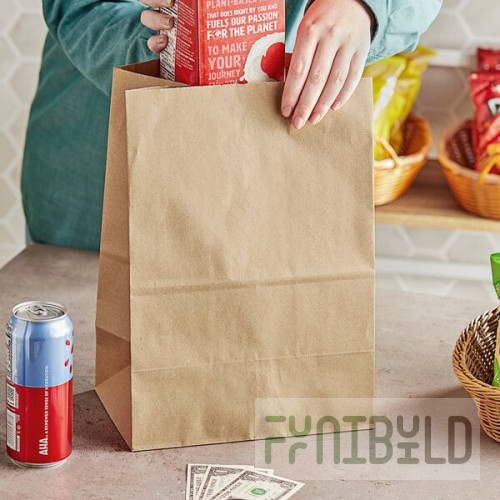 Choice 1/8 52 lb. Natural Kraft Paper Customizable Barrel Sack - 500/Case