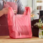 Choice Customizable 1/6 Standard Size Red Unprinted Standard-Duty Plastic T-Shirt Bag - 1,000/Case