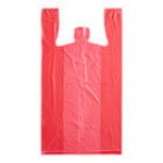 Choice Customizable 1/6 Standard Size Red Unprinted Standard-Duty Plastic T-Shirt Bag - 1,000/Case