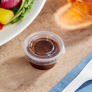 Choice 0.75 oz. Clear Plastic Souffle Cup / Portion Cup with PET Plastic Lid - 100/Case Choice 0.75 oz. Clear Plastic Souffle Cup / Portion Cup with PET Plastic Lid - 100/Case