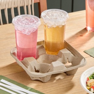 Choice Pulp Fiber 4 Cup Carrier - 300/Case