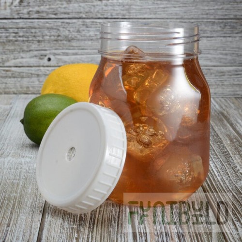 Fineline 4517-LH Quenchers Large Mason Jar Lid with Hole - 256/Case
