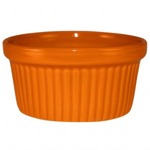 International Tableware Cancun 3 oz. Orange Stoneware Fluted Ramekin - 36/Case International Tableware Cancun 3 oz. Orange Stoneware Fluted Ramekin - 36/Case
