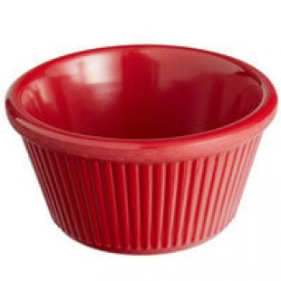 Acopa 6 oz. Red Fluted Melamine Ramekin - 12/Case Acopa 6 oz. Red Fluted Melamine Ramekin - 12/Case