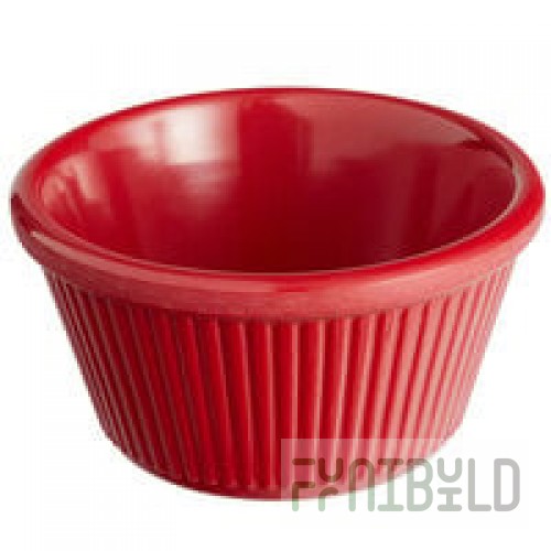 Acopa 6 oz. Red Fluted Melamine Ramekin - 12/Case