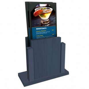Menu Solutions WDMS-RI Denim Wood Menu Holder with 4