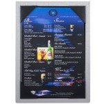 Menu Solutions MTDBL-58 Alumitique Two View Brushed Aluminum Menu Tent with Picture Corners - 5 1/2 Menu Solutions MTDBL-58 Alumitique Two View Brushed Aluminum Menu Tent with Picture Corners - 5 1/2
