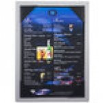Menu Solutions MTDBL-58 Alumitique Two View Brushed Aluminum Menu Tent with Picture Corners - 5 1/2 Menu Solutions MTDBL-58 Alumitique Two View Brushed Aluminum Menu Tent with Picture Corners - 5 1/2
