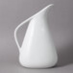 10 Strawberry Street WTR-8MILKJUG Whittier 21 oz. White Porcelain Milk Jug - 12/Case