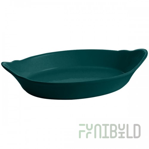 TableCraft CW1720HGN 1.3 Qt. Hunter Green Oval Au Gratin Dish