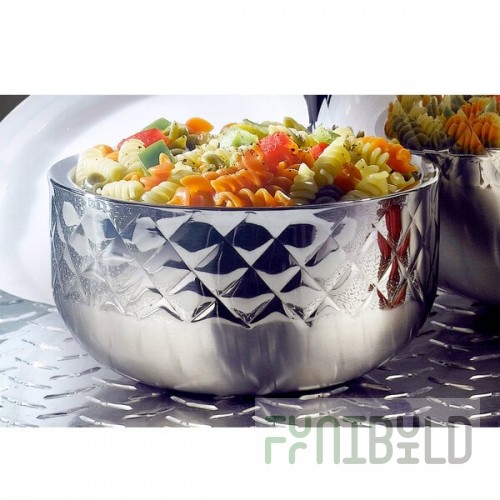 Bon Chef 9317DI Diamond Collection Cold Wave 0.75 Qt. Triple Wall Bowl with Cover